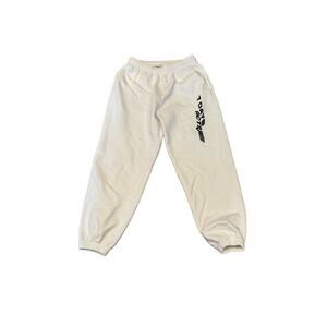 7 Days Active Small Unisex White joggers 100% Organic Cotton Sweatpants comfy